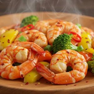 105. King Prawn with Mixed Vegetables / 什锦蔬菜大虾