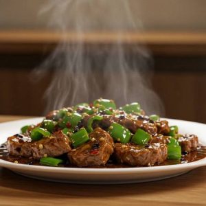 143. Lamb with Green Pepper & Black Bean Sauce / 青椒黑豆酱羊肉
