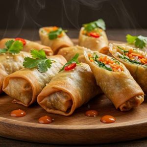 02. Vegetable Spring Roll (3pcs) / 蔬菜春卷（3 个）